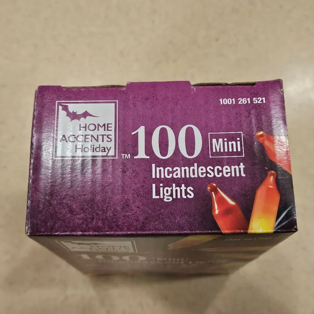 RARE HOME ACCENTS HOLIDAY 100 MINI ORANGE INCANDESCENT HALLOWEEN LIGHTS